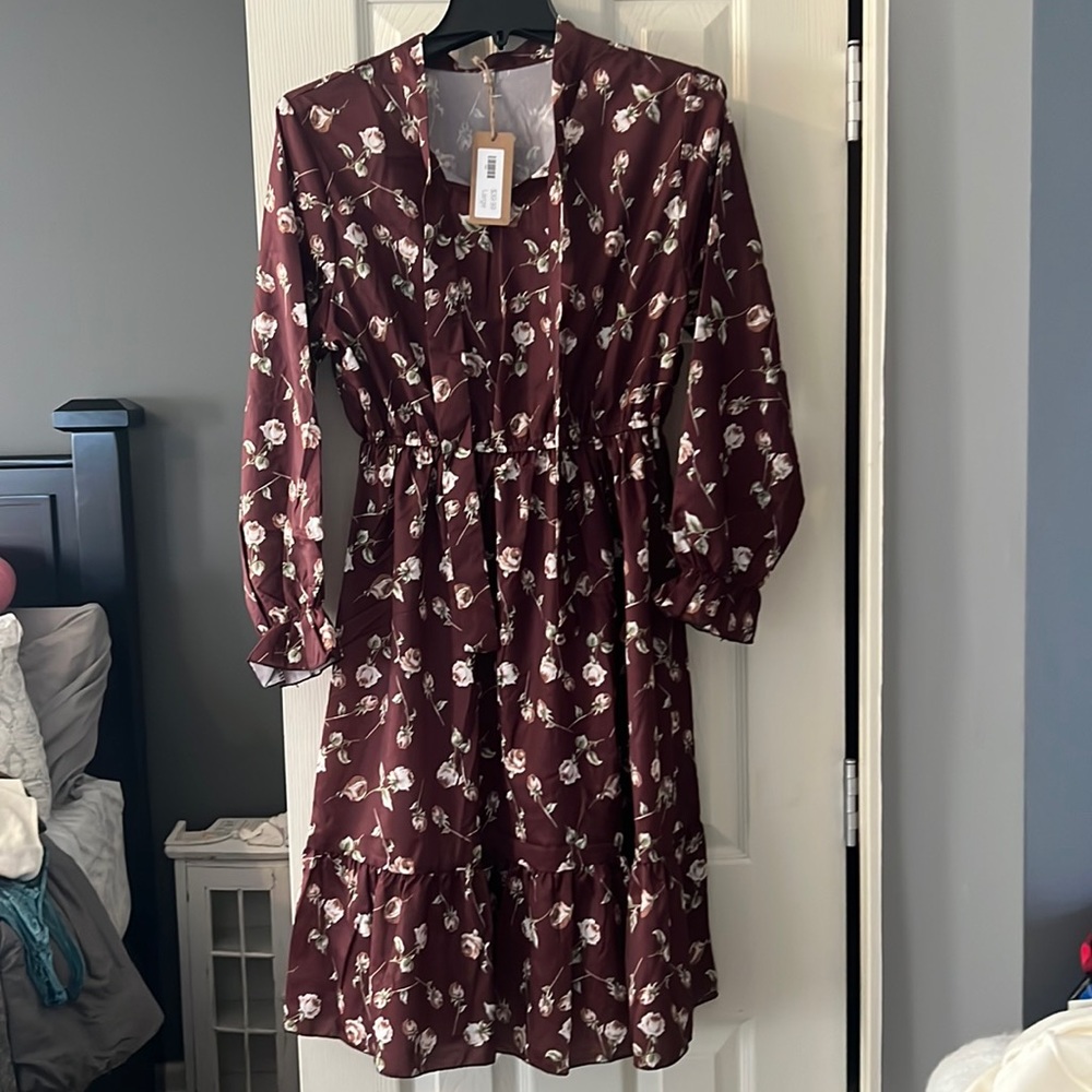 Chocolate brown summer dress size large perfect with a pair of sandals